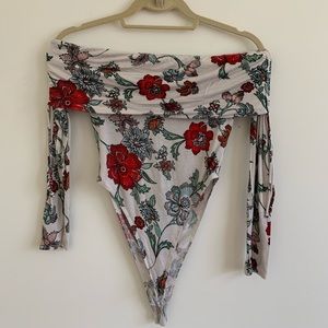 Forever 21 Floral Off Shoulder Bodysuit